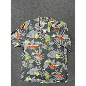 #A035 Tommy Bahama Mens Medium 100% Silk Camp Shirt Las Vegas Casino Print